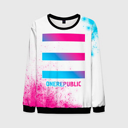 Свитшот мужской OneRepublic neon gradient style, цвет: 3D-черный