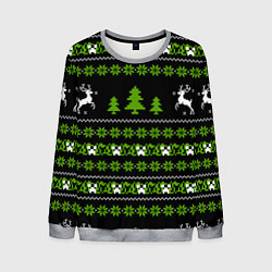 Свитшот мужской Новогодний свитер - Крипер, цвет: 3D-меланж