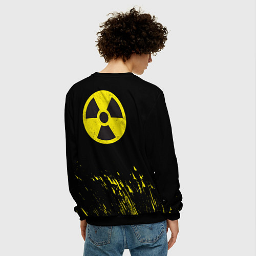 Мужской свитшот Radiation - радиационная опасность / 3D-Черный – фото 4