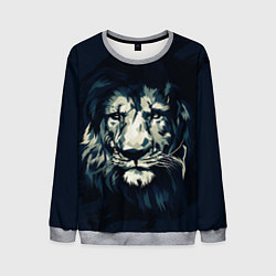 Свитшот мужской Голова царя-зверей льва, цвет: 3D-меланж