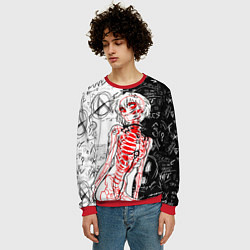 Свитшот мужской Рей Аянами - dead inside mood, цвет: 3D-красный — фото 2
