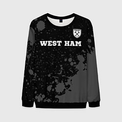 Свитшот мужской West Ham sport на темном фоне: символ сверху, цвет: 3D-черный