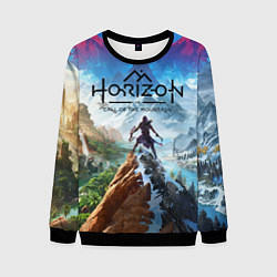 Свитшот мужской Horizon call of the mountain keyart, цвет: 3D-черный