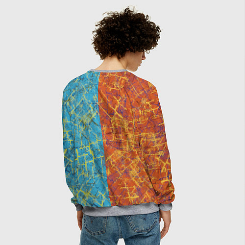 Мужской свитшот Огненный новогодний кролик / 3D-Меланж – фото 4