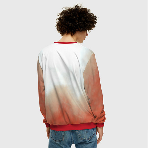 Мужской свитшот Пламенный лис / 3D-Красный – фото 4