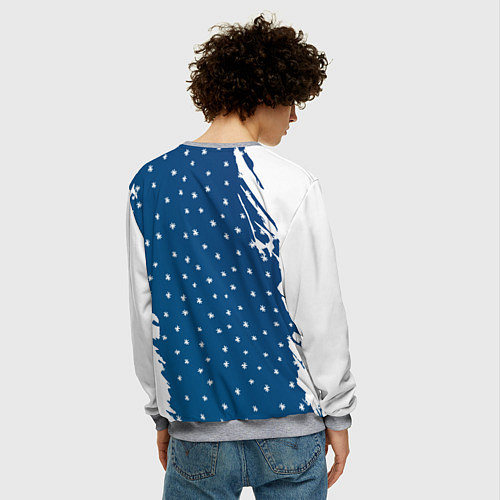 Мужской свитшот Кролик и гирлянда - 2023 / 3D-Меланж – фото 4