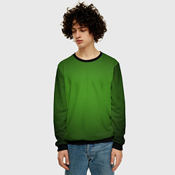 Свитшот мужской Зеленый с затемняющей виньеткой, цвет: 3D-черный — фото 2