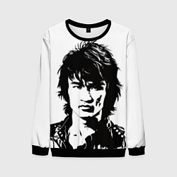 Мужской свитшот Виктор Цой чёрно-белый рисунок