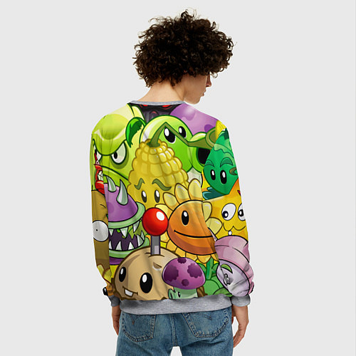 Мужской свитшот Растения против зомби / 3D-Меланж – фото 4