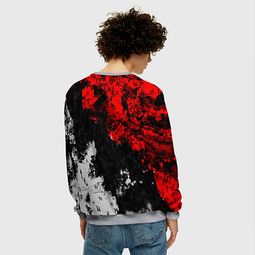 Мужской свитшот Руны девяти миров мирового древа / 3D-Меланж – фото 4