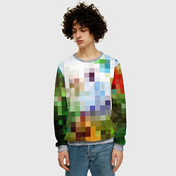 Свитшот мужской Пиксельная абстракция, цвет: 3D-меланж — фото 2