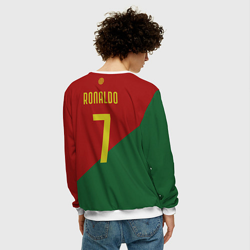 Мужской свитшот Роналду сборная Португалии / 3D-Белый – фото 4