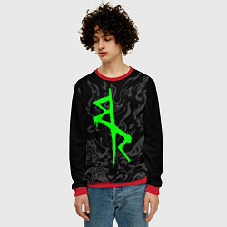 Свитшот мужской Логотип Cyberpunk: Edgerunners - Дэвид, цвет: 3D-красный — фото 2