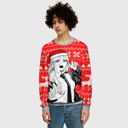 Свитшот мужской Новогодняя Пауэр: Человек-бензопила, цвет: 3D-меланж — фото 2