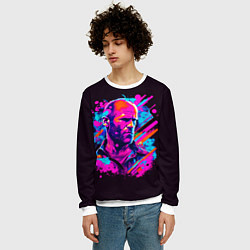 Свитшот мужской Jason Statham - pop art, цвет: 3D-белый — фото 2