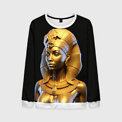 Свитшот мужской Нейросеть - золотая египетская богиня, цвет: 3D-белый