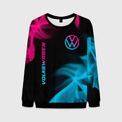 Свитшот мужской Volkswagen - neon gradient: надпись, символ, цвет: 3D-черный