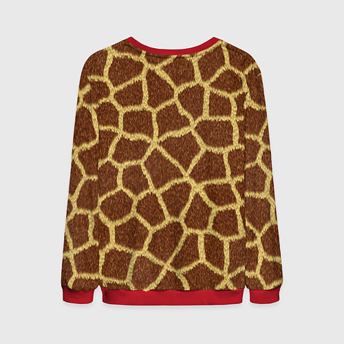 Мужской свитшот Текстура жирафа / 3D-Красный – фото 2