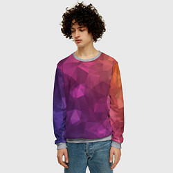 Свитшот мужской Разноцветные полигоны, цвет: 3D-меланж — фото 2