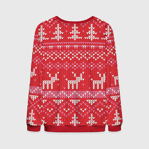 Мужской свитшот Тёплые олени / 3D-Красный – фото 2