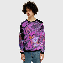 Свитшот мужской Фиолетовые краски и камни, цвет: 3D-черный — фото 2