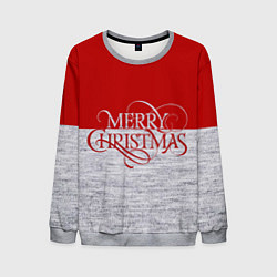 Свитшот мужской Merry Christmas красный, цвет: 3D-меланж