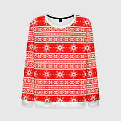 Свитшот мужской New Year snowflake pattern, цвет: 3D-белый