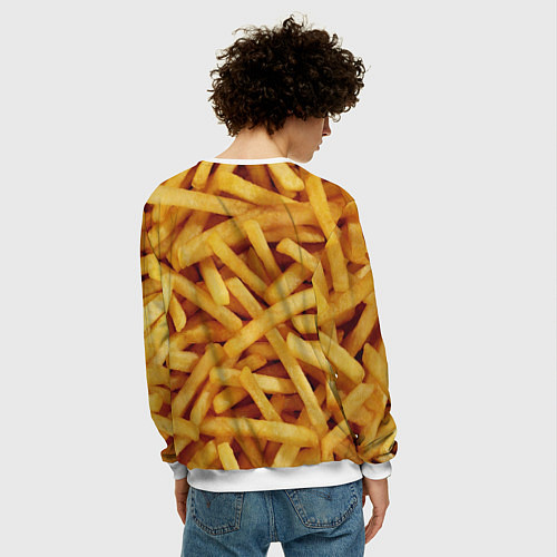 Мужской свитшот Картошка фри / 3D-Белый – фото 4
