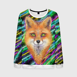Свитшот мужской Лис космос, цвет: 3D-белый