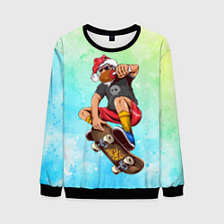 Свитшот мужской Санта в отпуске, цвет: 3D-черный