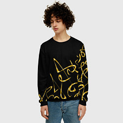 Свитшот мужской Золотая каллиграфия на черном фоне, цвет: 3D-черный — фото 2