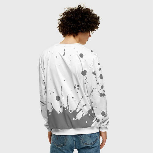 Мужской свитшот Бодибилдер - в красной рамке на светлом / 3D-Белый – фото 4