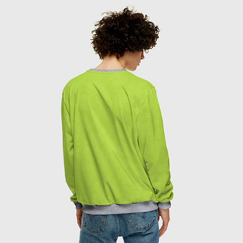 Мужской свитшот Текстурированный ярко зеленый салатовый / 3D-Меланж – фото 4