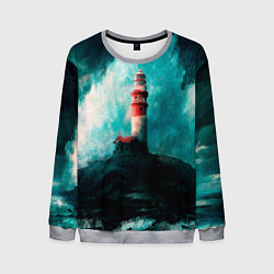 Свитшот мужской Бушующее море, цвет: 3D-меланж