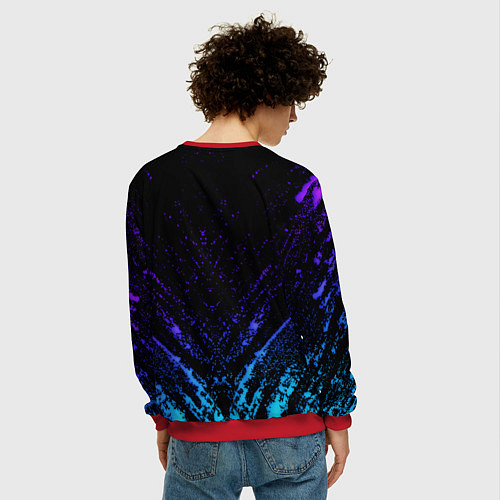 Мужской свитшот Stray neon paint splashes / 3D-Красный – фото 4