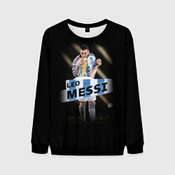 Свитшот мужской Лео Месси чемпион Мира, цвет: 3D-черный