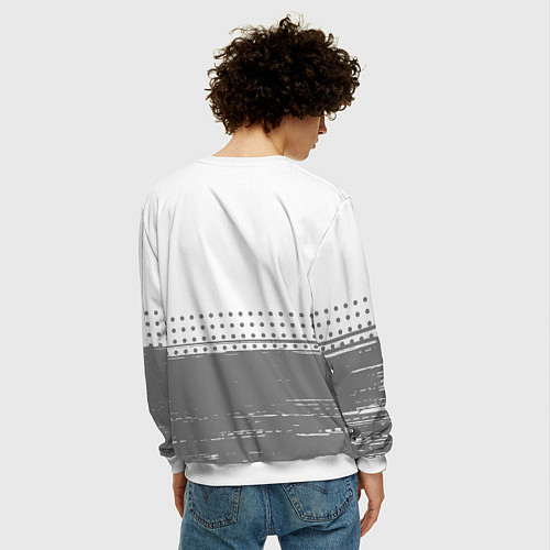 Мужской свитшот 1975 - в красной рамке на светлом / 3D-Белый – фото 4