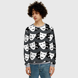 Свитшот мужской Две маски, цвет: 3D-меланж — фото 2