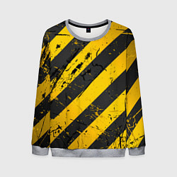 Мужской свитшот WARNING - желто-черные полосы