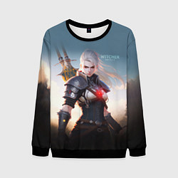 Свитшот мужской The Witcher girl art, цвет: 3D-черный