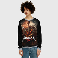 Свитшот мужской Metallica гитара и логотип, цвет: 3D-меланж — фото 2