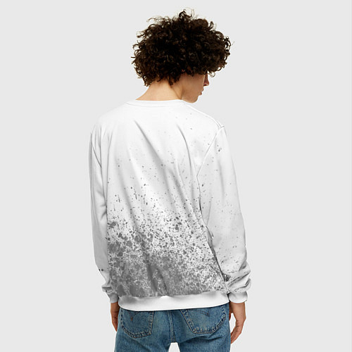 Мужской свитшот Святослав - в красной рамке на светлом / 3D-Белый – фото 4