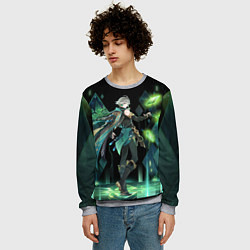 Свитшот мужской Аль-Хайтам - взрыв стихий, цвет: 3D-меланж — фото 2