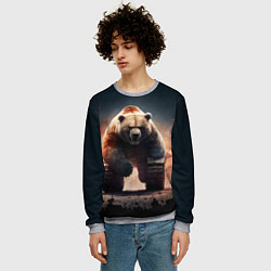Свитшот мужской Медведь-танк, цвет: 3D-меланж — фото 2