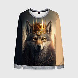 Свитшот мужской Волк в золотой короне, цвет: 3D-меланж