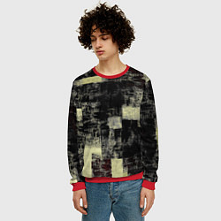 Свитшот мужской Жёлтый абстракт, цвет: 3D-красный — фото 2