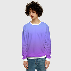 Свитшот мужской Фиолетовый градиент, цвет: 3D-белый — фото 2