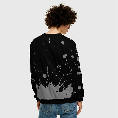 Мужской свитшот Тимофей - в красной рамке на темном / 3D-Черный – фото 4