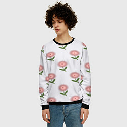 Свитшот мужской Астра игольчатый цветок, цвет: 3D-черный — фото 2