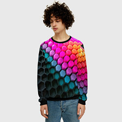 Свитшот мужской Шейповые грани, цвет: 3D-черный — фото 2